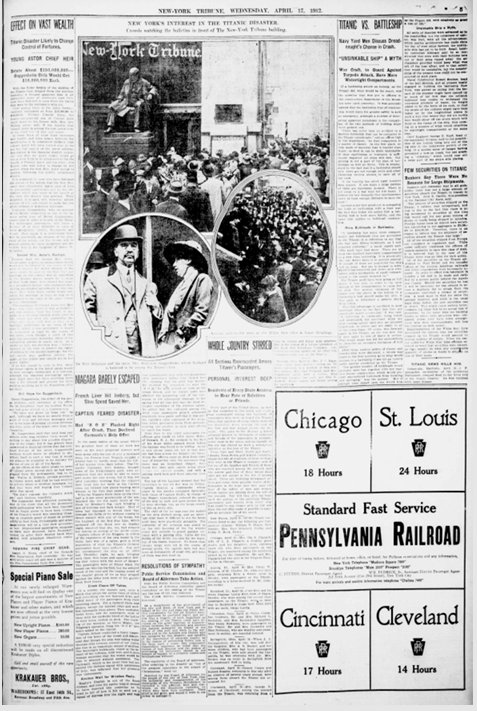 New-York Tribune du 17/04/1912